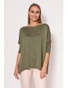 Ciepły sweter damski typu oversize - zielony