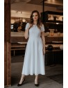 Rozkloszowana sukienka maxi - biała