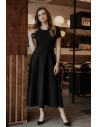 Rozkloszowana sukienka maxi - czarna