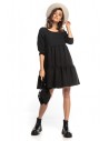 Sukienka mini z falbanami - czarna