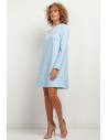 Trapezowa sukienka dzianinowa - jasnoniebieska