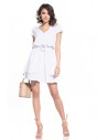 Sukienka mini z podwójną spódniczką - biała