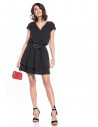 Sukienka mini z podwójną spódniczką - czarna
