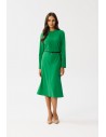 Sukienka z ozdobnymi przeszyciami - soczysto-zielona