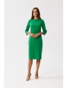 Sukienka ołówkowa z rozcięciem - soczysto-zielona
