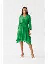 Sukienka szyfonowa midi - soczysto-zielona